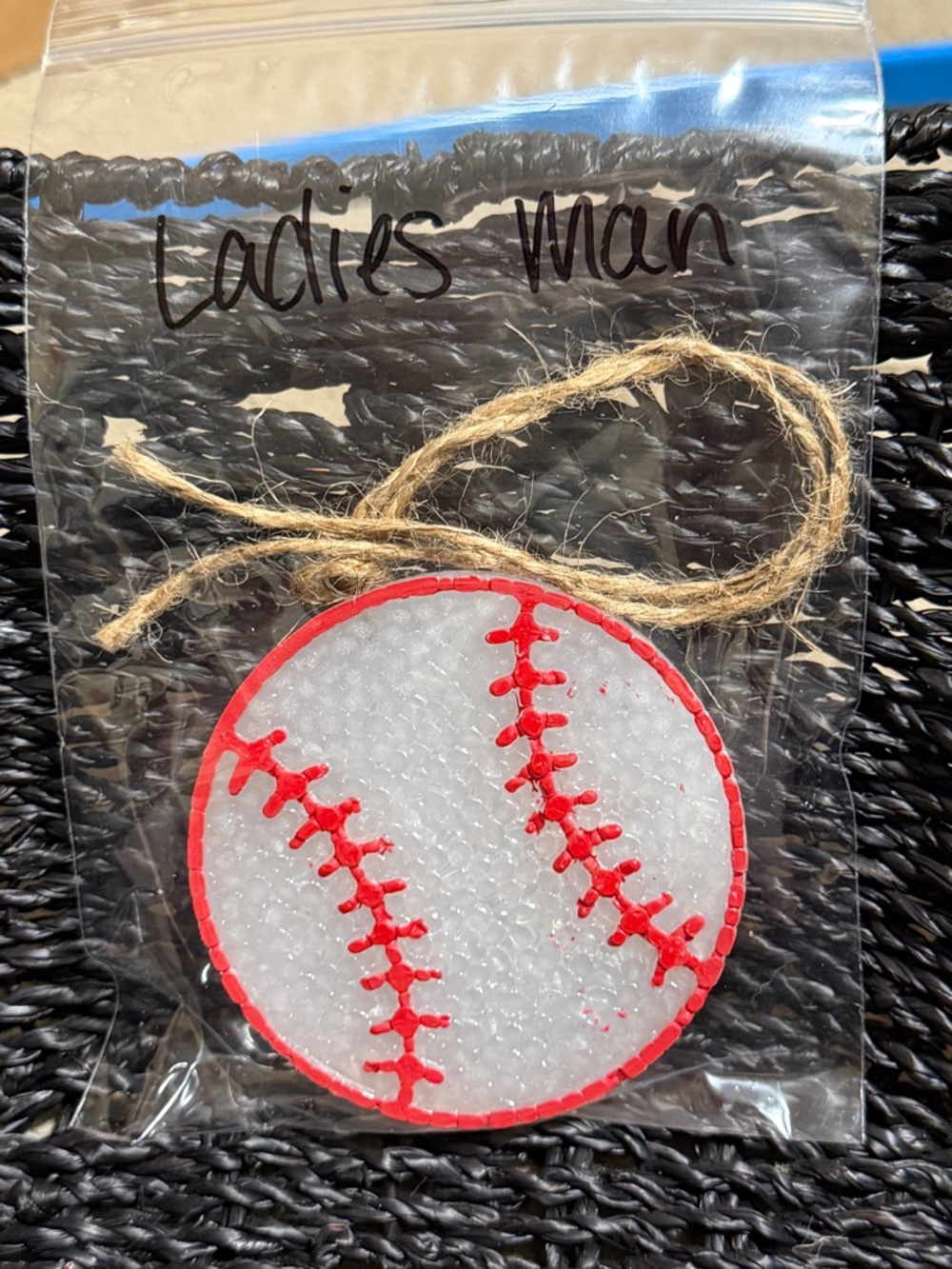 Baseball Freshie with Red Stitching